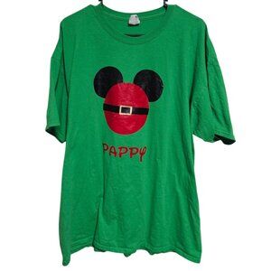 Micky Mouse Pappy T-Shirt Mens Size 2XL Grandpa Grandfather Green Short Sleeve